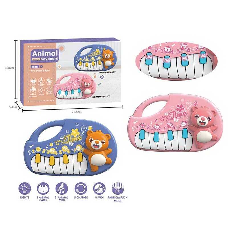 Піаніно MTK 036 A-2 (144/2) 2 кольори, на батарейках, звуки тварин, підсвічування, режими, звук, в коробці