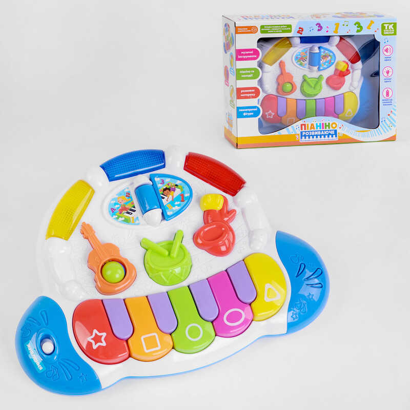 Піаніно музичне 34523 (12) “ТК Group“, ОЗВУЧУВАННЯ УКРАЇНСЬКОЮ МОВОЮ, підсвічування, вивчення геометричних фігур, мелодії, пісенька, казка, в коробці
