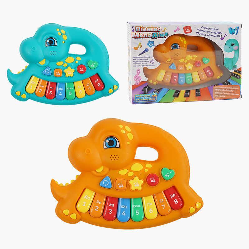 Піаніно музичне 62306 (60/2) “WToys“, ОЗВУЧУВАННЯ УКРАЇНСЬКОЮ МОВОЮ, музичні ноти, цифри, мелодії, пісні, підсвічування, в коробці