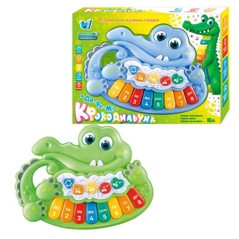 Піаніно музичне 87270 (60) “WToys“, ОЗВУЧУВАННЯ УКРАЇНСЬКОЮ МОВОЮ, музичні ноти, цифри, мелодії, пісні, підсвічування, в коробці