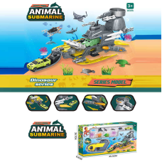Підводний човен SY 9940 (18) “Субмарина”, 6 фігурок тварин, розкладається, механічний запускач, 2 пушки, снаряди, рухомі елементи, в коробці
