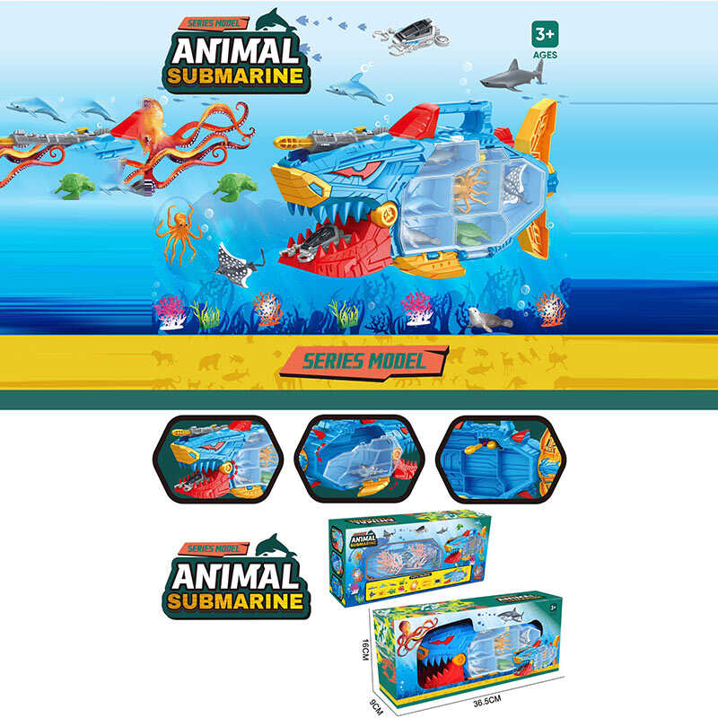 Підводний човен SY 9948 (24) “Акула”, 6 фігурок тварин, декорації, 2 снаряди, механічний запускач, рухомі елементи, в коробці Підводний човен SY 9948 (24) “Акула”, 6 фігурок тварин, декорації, 2 снаряди, механічний запускач, рухомі елементи, в коробці