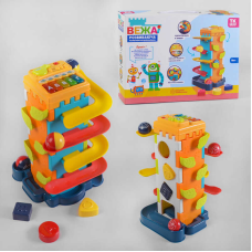 Піраміда 38227 (12) “TK Group”, ОЗВУЧУВАННЯ УКРАЇНСЬКОЮ МОВОЮ, піаніно 5 режимів, 2 спуски, геометричний сортер, 3 кульки з бусинками, в коробці