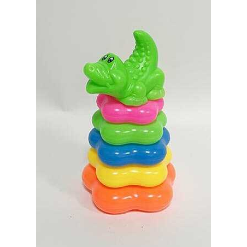 Пірамідка 0908-53 (240/2) “Крокодильчик”, 6 елементів, висота 19 см, в сітці