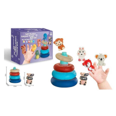 Пірамідка 1274 (48), розбірна, 4 кільця, 5 фігурок тварин, в коробці