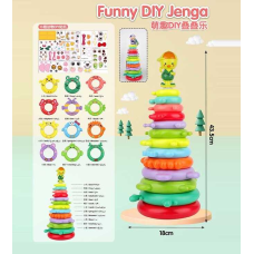 Пірамідка KD 829-33 (36/2) пластикова, 12 рівнів, наліпки, у сітці 