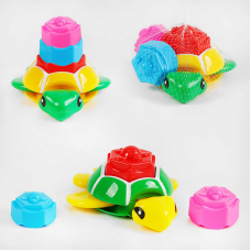 Пірамідка PZ 1127-1 (216/2) “Черепаха”, 2 кольори, 3 формочки для пасок, у сітці