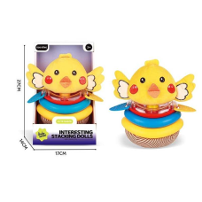 Пірамідка YT 24-75 (48/2) “Пташеня”, 23 см, 3 кільця, прорізувачі, брязкальце, в коробці