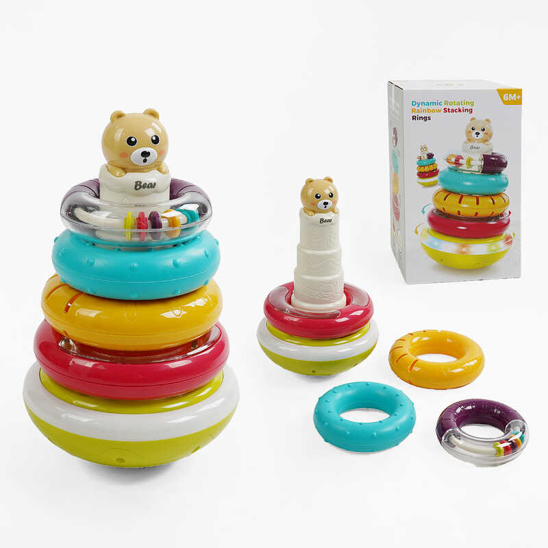 Пірамідка музична 8303 (12) нелягайко, мелодії, підсвічування, 4 кільця, у коробці