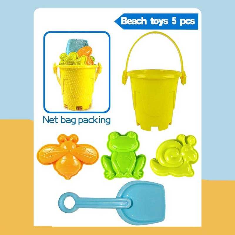 Пісочний набір CH 8841 (240/2) відерце висотою 9 см, 3 формочки, лопата, в сітці