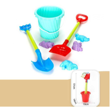 Пісочний набір JX 6852 (48) відро, 2 лопати, 4 формочки, в сітці