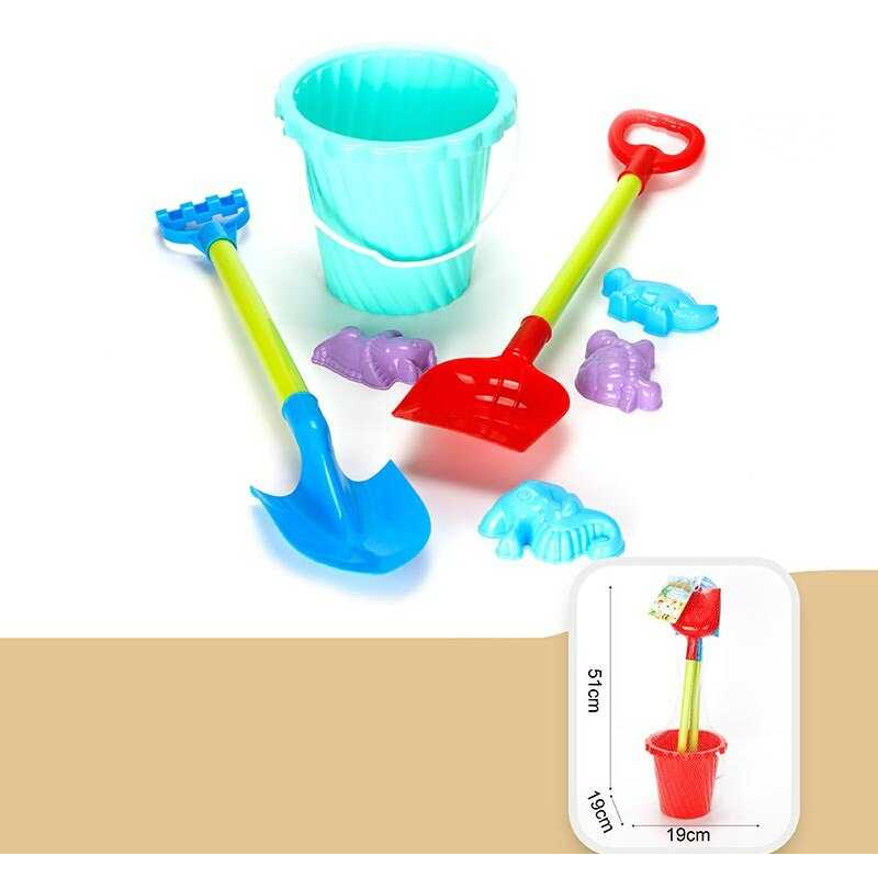 Пісочний набір JX 6852 (48) відро, 2 лопати, 4 формочки, в сітці