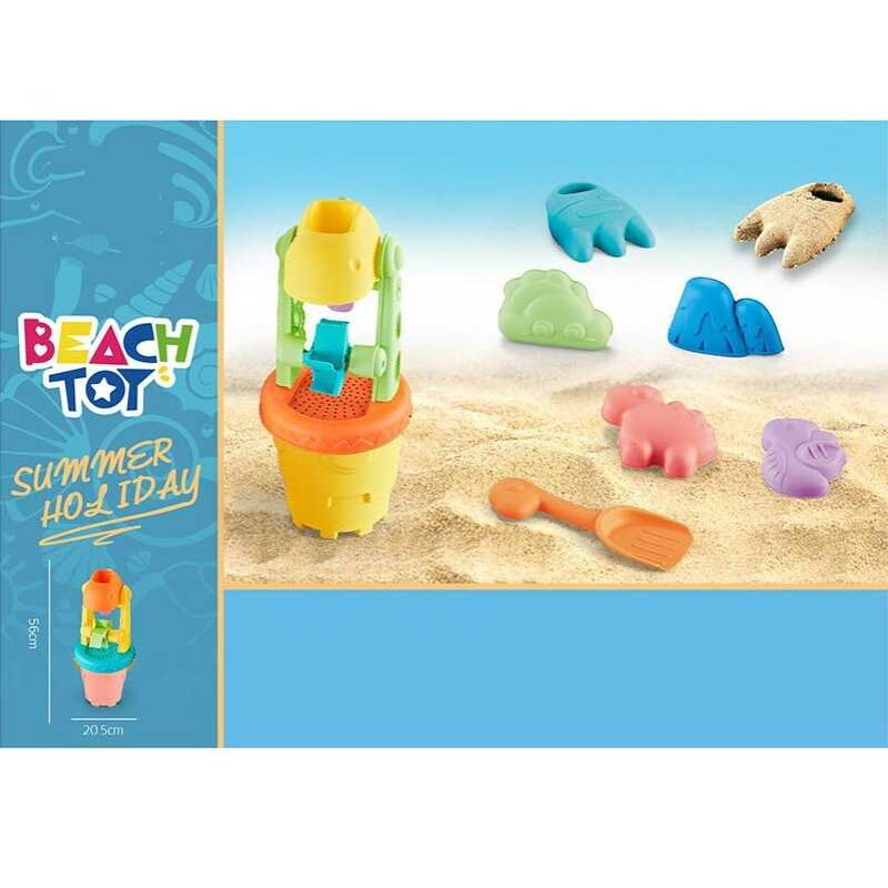 Пісочний набір RT 322-9 (18) 7 елементів, млин, відерце, в сітці Пісочний набір RT 322-9 (18) 7 елементів, млин, відерце, в сітці