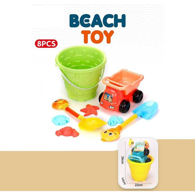 Пісочний набір YF 3687 (24) відро висотою 22 см, машинка з відкидним причепом, 2 лопати висотою 35 см, 4 формочки, в сітці Пісочний набір YF 3687 (24) відро висотою 22 см, машинка з відкидним причепом, 2 лопати висотою 35 см, 4 формочки, в сітці