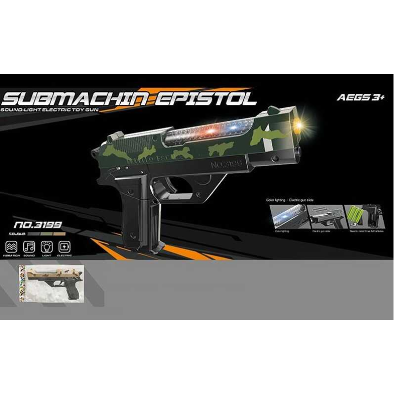 Пістолет 3199-1 (176/2) підсвічування, вібрація, звук, у пакеті