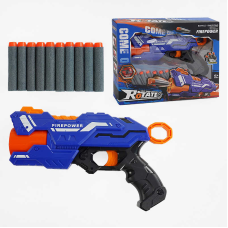 Пістолет 6336 B (36) стріляє м’якими патронами, механічний принцип роботи, 10 патронів, в коробці