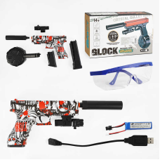 Пістолет 807-3 (24) оптичний приціл, лазер, 2 режими, глушник, орбізи, 3 магазини, від акумулятору 7.4 V, окуляри, в коробці