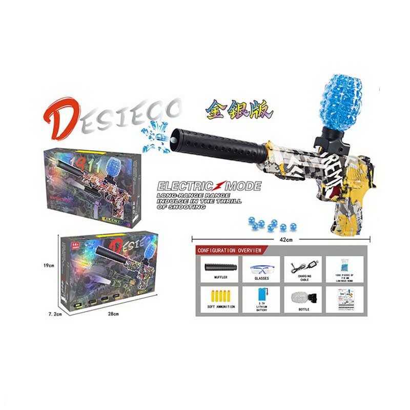 Пістолет G 930-3 (36) стріляє орбізами та м“якими патронами, автоматичний принцип, акумулятор 3.7 V, окуляри, USB-кабель, в коробці