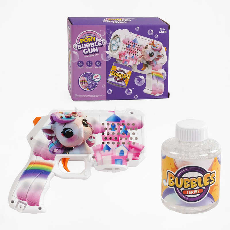 Пістолет з мильними бульбашками 103 (72) підсвічування, пляшечка із мильною рідиною, в коробці