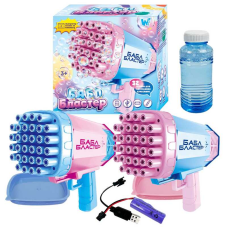 Пістолет з мильними бульбашками 17799 (80) “WToys“, 2 види, акум. 3,7 V, кольорове підсвічування, 32 отвори, мильний розчин, в коробці