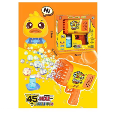 Пістолет з мильними бульбашками 2023-57 A (48) довжина 17 см, мильний розчин, на батарейках, 45 отворів, в коробці