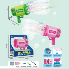 Пістолет з мильними бульбашками 456-2 (36) підсвічування, акумулятор 3.7V, 2 пляшечки з мильним розчином, USB-кабель, посудина, в коробці