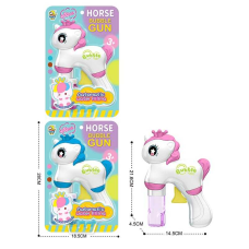 Пістолет з мильними бульбашками 506 (72/2) “Єдиноріг“, 2 кольори, 2 баночки з розчином, на листі