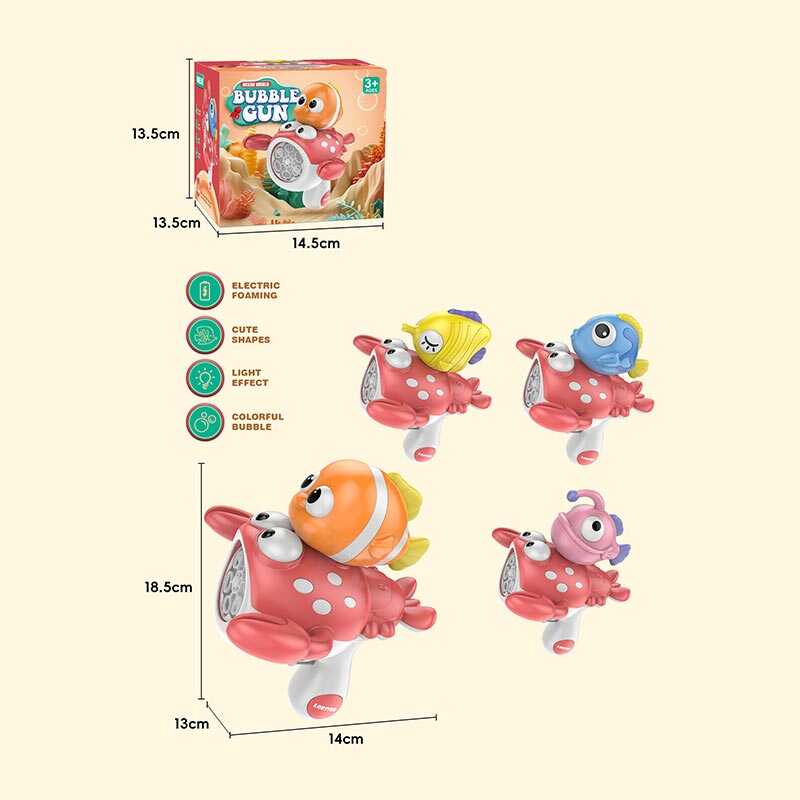 Пістолет з мильними бульбашками 507 (72) “Морські жителі”, автоматичний принцип, мильний розчин, акум. 3.7V, USB-кабель, підсвічування, в коробці, ВИДАЄТЬСЯ ТІЛЬКИ МІКС ВИДІВ