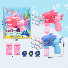 Пістолет з мильними бульбашками 609-28 (72/2) 2 кольори, “Акула”, рухлива паща, підсвічування, музика, 2 пляшки з мильним розчином, автоматичний принцип роботи, на листі