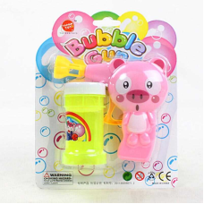 Пістолет з мильними бульбашками 632 D (252/2) “Поросятко”, механічний принцип роботи, мильний розчин, на листі