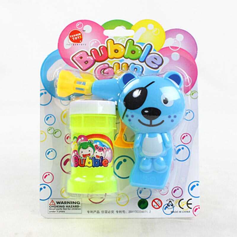 Пістолет з мильними бульбашками 632 I (252/2) “Ведмедик”, механічний принцип роботи, мильний розчин, на листі Пістолет з мильними бульбашками 632 I (252/2) “Ведмедик”, механічний принцип роботи, мильний розчин, на листі