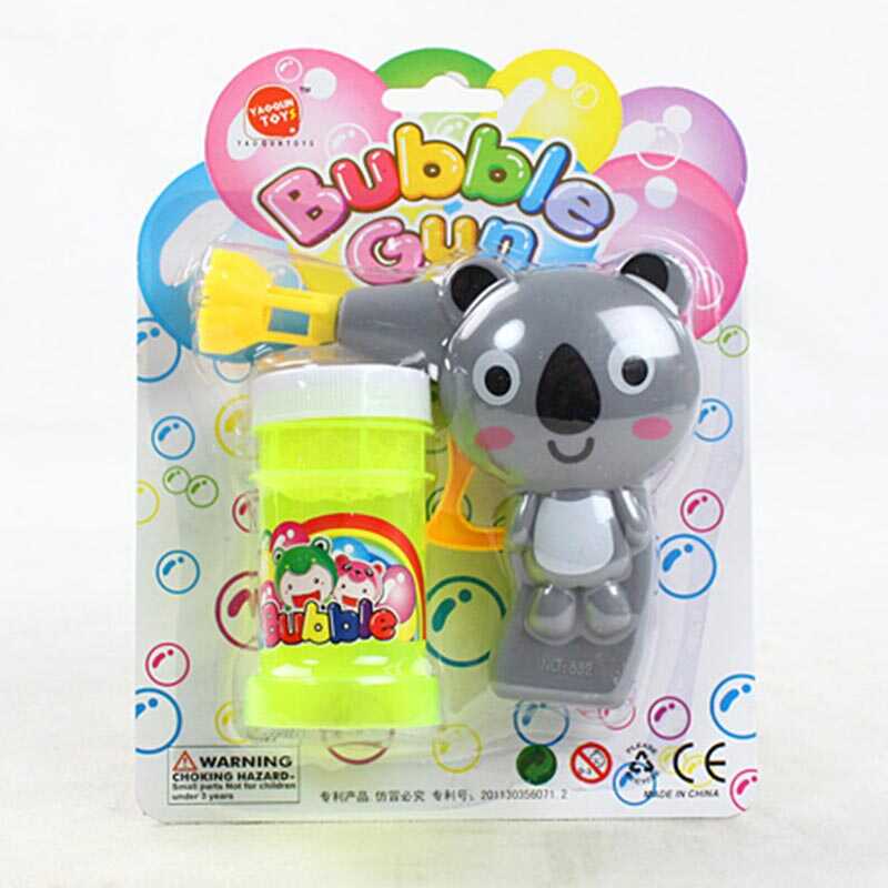 Пістолет з мильними бульбашками 632 J (252/2) “Коала”, механічний принцип роботи, мильний розчин, на листі Пістолет з мильними бульбашками 632 J (252/2) “Коала”, механічний принцип роботи, мильний розчин, на листі