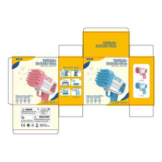 Пістолет з мильними бульбашками 636-80 (96) 2 види, 32 отвори, автоматичний принцип, пляшечка з мильним розчином, посудина, в коробці