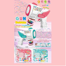 Пістолет з мильними бульбашками 666-3 (72/2) 2 кольори, на батарейках, підсвічування, мильний розчин, автоматичний принцип, в коробці