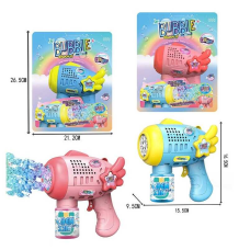 Пістолет з мильними бульбашками 815 A (48/2) 2 кольори, автоматичний принцип, пляшка мильного розчину, підсвічування, на батарейках, на листі