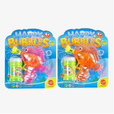 Пістолет з мильними бульбашками 9905 A (216/2) 2 кольори, механічний, прозорий корпус, пляшечка із мильною рідиною, на листі