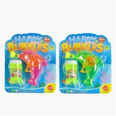 Пістолет з мильними бульбашками 9907 A (216/2) 2 кольори, механічний, прозорий корпус, пляшечка із мильною рідиною, на листі