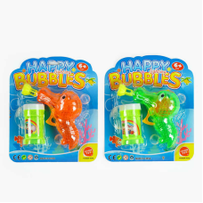 Пістолет з мильними бульбашками 9908 A (216/2) 2 кольори, механічний, прозорий корпус, пляшечка із мильною рідиною, на листі