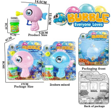 Пістолет з мильними бульбашками JNH 852 (192/2) 2 кольори, механічний принцип, пляшечка з мильним розчином, на листі