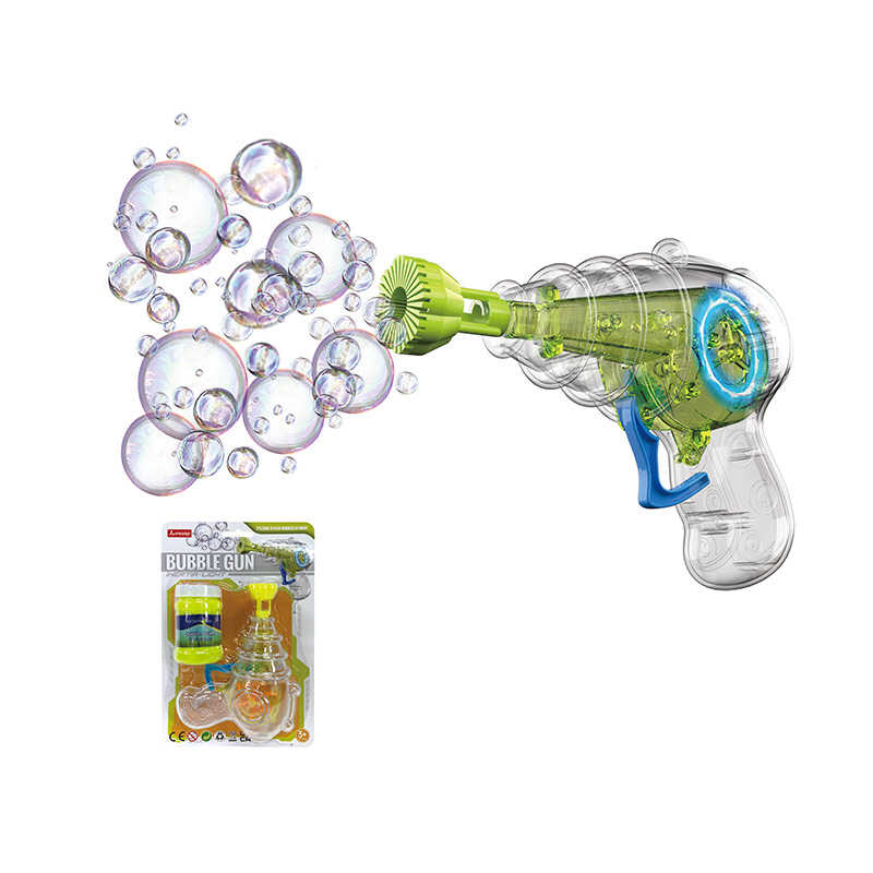 Пістолет з мильними бульбашками LS 7727-43 (144/2) 2 кольори, підсвічування, механічний принцип, пляшечка з мильним розчином, на листі