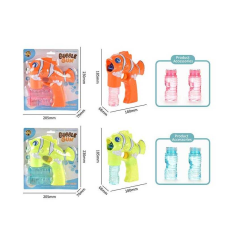 Пістолет з мильними бульбашками MY 10094 Y-2 (72/2) 2 кольори, “Риба-клоун“, підсвічування, 2 мильних розчини, автоматичний принцип, музика, на батарейках, на листі