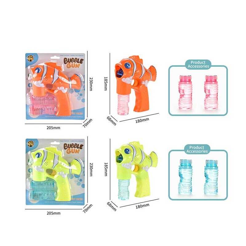 Пістолет з мильними бульбашками MY 10094 Y-2 (72/2) 2 кольори, “Риба-клоун“, підсвічування, 2 мильних розчини, автоматичний принцип, музика, на батарейках, на листі Пістолет з мильними бульбашками MY 10094 Y-2 (72/2) 2 кольори, “Риба-клоун“, підсвічування, 2 мильних розчини, автоматичний принцип, музика, на батарейках, на листі