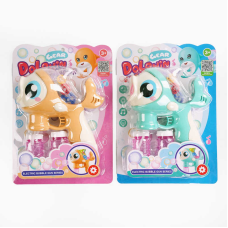 Пістолет з мильними бульбашками WX 532 (60) 2 кольори, світло, мелодія, автоматичний, 2 пляшечки з мильним розчином, на листі