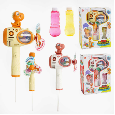 Пістолет з мильними бульбашками WX 535 (48) 2 кольори, світло, мелодія, автоматичний, вітрячок, пляшечка з мильним розчином, в коробці