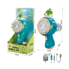 Пістолет з мильними бульбашками XH 136 (48/2) підсвічування, автоматичний принцип, акумулятор 3.7V, пляшечка з мильним розчином, в коробці
