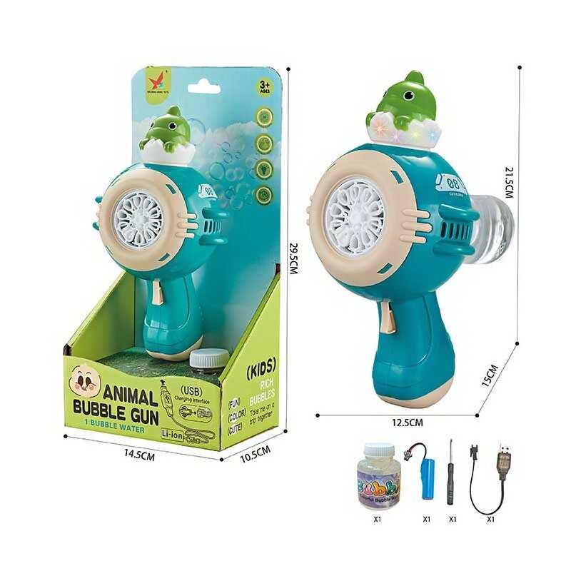 Пістолет з мильними бульбашками XH 136 (48/2) підсвічування, автоматичний принцип, акумулятор 3.7V, пляшечка з мильним розчином, в коробці Пістолет з мильними бульбашками XH 136 (48/2) підсвічування, автоматичний принцип, акумулятор 3.7V, пляшечка з мильним розчином, в коробці