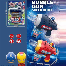 Пістолет з мильними бульбашками YD 707 A (72/2) 2 види, підсвічування, мелодія, автоматичний, пляшечка з мильним розчином, фігурка героя, в коробці