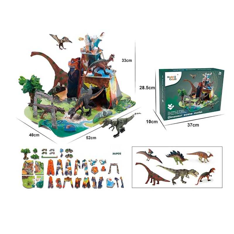 Пазли 3D 99888-12 E (10) 36 елементів, 6 фігурок динозаврів, в коробці Пазли 3D 99888-12 E (10) 36 елементів, 6 фігурок динозаврів, в коробці