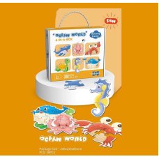 Пазли 88768 (60/3) 39 елементів, “Підводні мешканці“, 6 тваринок, 6 карток-прикладів, в коробці