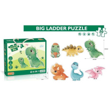 Пазли PE 635 (144/2) “Динозаври”, 6 картинок-пазлів, 30 елементів, написи англійською, в коробці